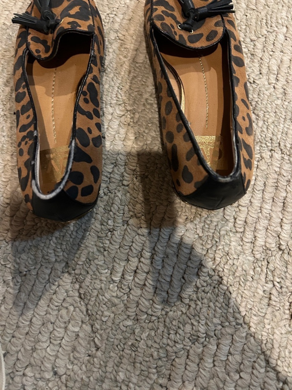 Dolce Vita Leopard Print Tassel Loafers in Brown & Black - Picture 10 of 11